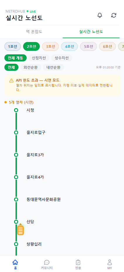 MetroHub &mdash; 서울 지하철 실시간 정보 플랫폼 글의 사용자 업로드 이미지