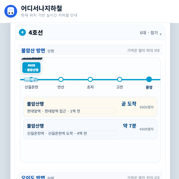 현재 위치 기반 실시간 지하철 안내 글의 사용자 업로드 이미지