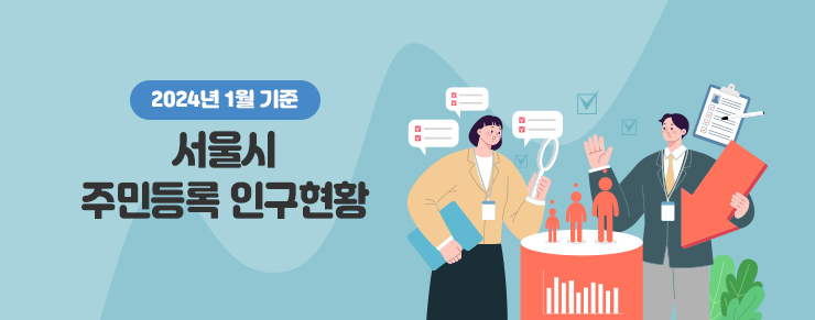 2024년 1월 기준 서울시 주민등록 인구현황