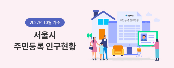 2022년 10월 기준 서울시 주민등록 인구현황